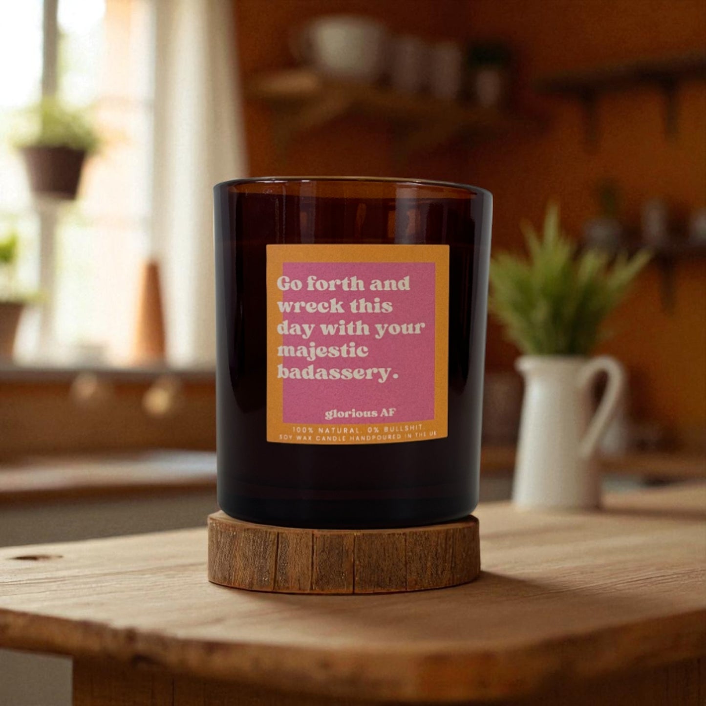 "Majestic Badassery" Funny Candle