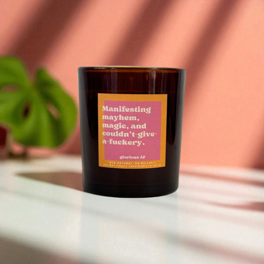 "Manifesting Mayhem" Funny Candle
