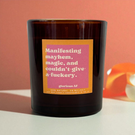 "Manifesting Mayhem" Funny Candle
